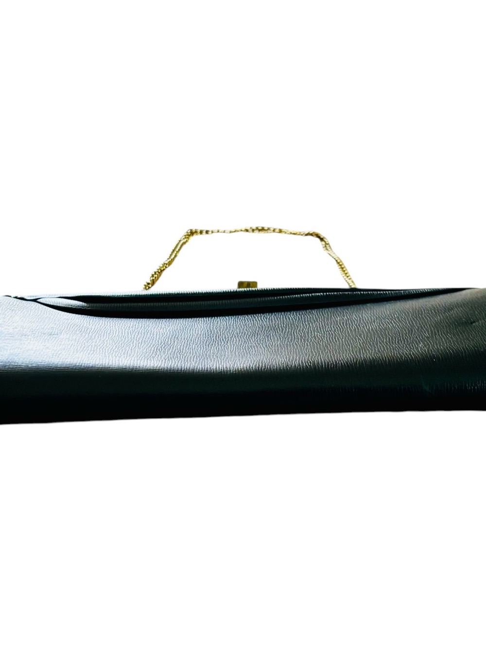 Vintage MCM Navy Gold Tone Chain-Handle Evening Clutch - Picture 6 of 10
